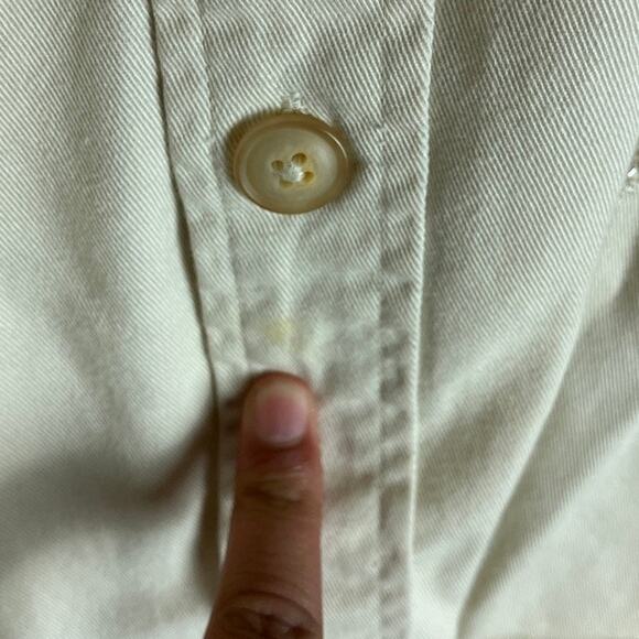 Polo Ralph Lauren Womens Shirt Winter Cream Beaded Twill Denim Button Down XXL - Picture 12 of 13